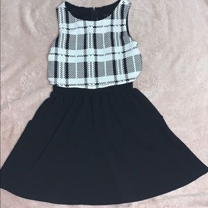 Half checker print dress